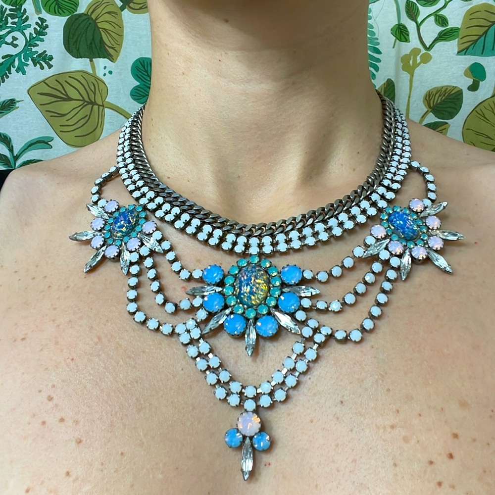 Dannijo statement bib swarovski crystal necklace